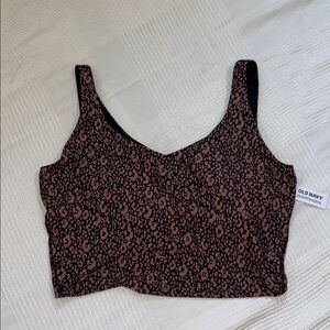 Old Navy Women's Animal Print Sports Bra- Brown and Black